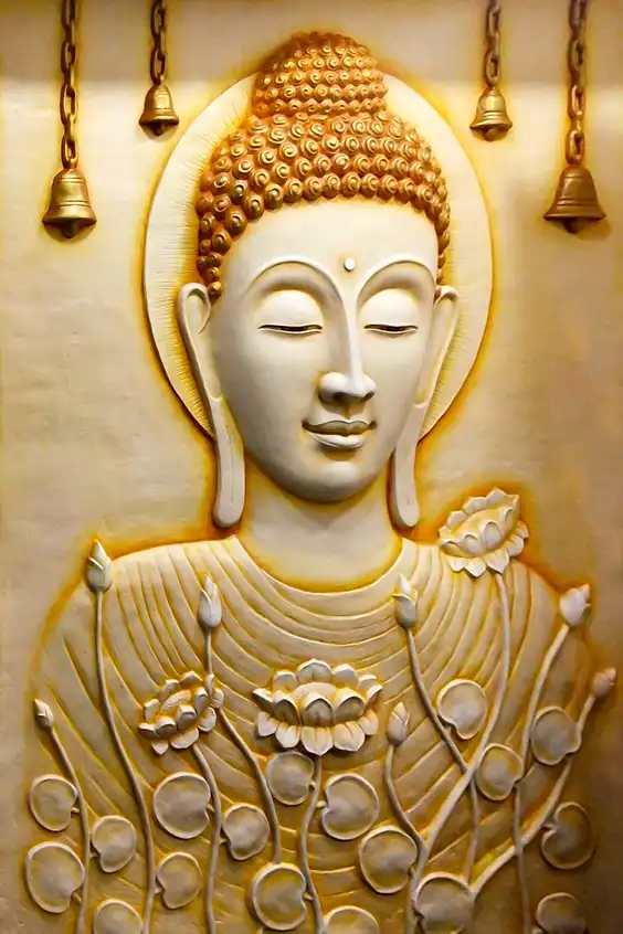 BD103 Bhagwan Budh Plain, Glitter, Stone, Crystal High Gloss Decorative Tile by Global Art