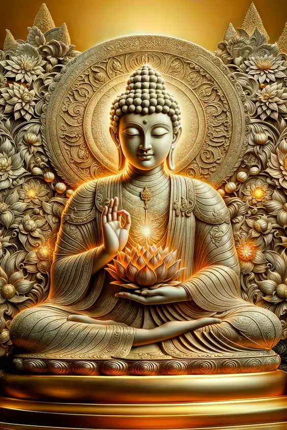 BD113 Bhagwan Budh Plain, Glitter, Stone, Crystal High Gloss Decorative Tile by Global Art