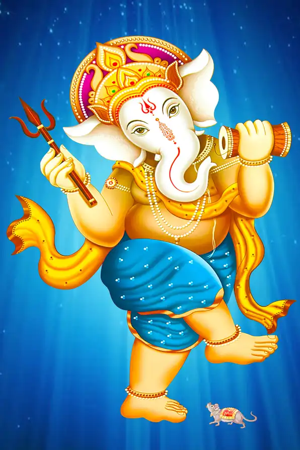GN105 Ganesh Ji Plain, Glitter, Stone, Crystal High Gloss Decorative Tile by Global Art