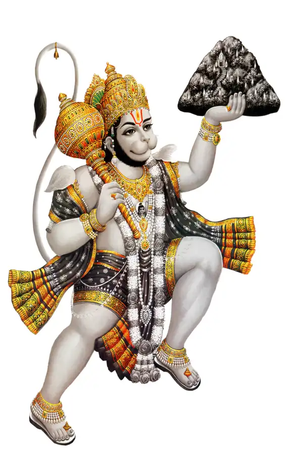 HN119 Hanuman Ji Plain, Glitter, Stone, Crystal High Gloss Decorative Tile by Global Art