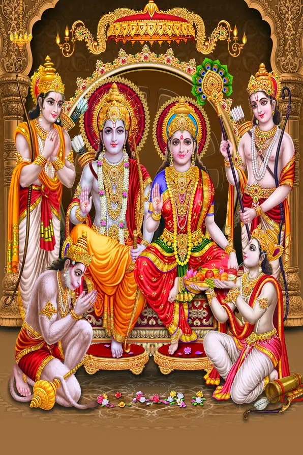 RM123 Lord Ram Plain, Glitter, Stone, Crystal High Gloss Decorative Tile by Global Art