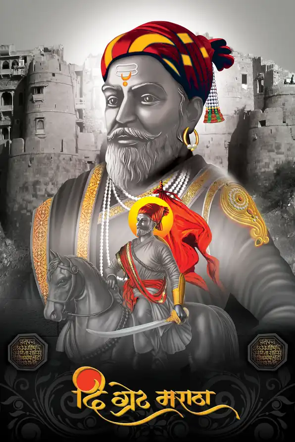 SV110 Chhatrapati Shivaji Maharaj Plain, Glitter, Stone, Crystal High Gloss Decorative Tile by Global Art