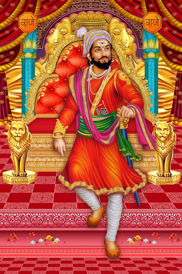 SV109 Chhatrapati Shivaji Maharaj Plain, Glitter, Stone, Crystal High Gloss Decorative Tile by Global Art