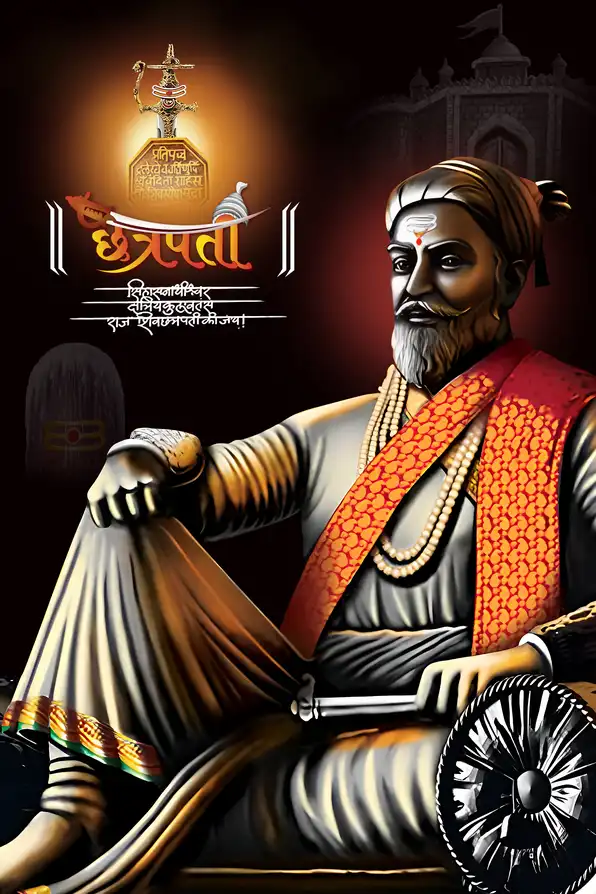 SV112 Chhatrapati Shivaji Maharaj Plain, Glitter, Stone, Crystal High Gloss Decorative Tile by Global Art