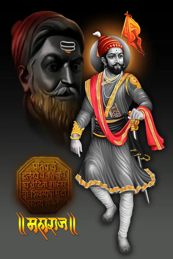 SV113 Chhatrapati Shivaji Maharaj Plain, Glitter, Stone, Crystal High Gloss Decorative Tile by Global Art