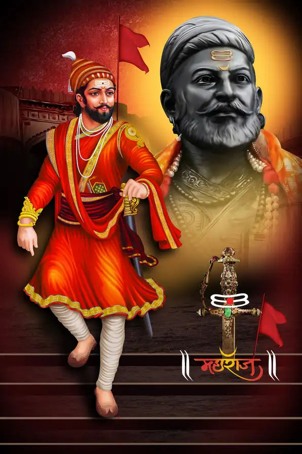 SV116 Chhatrapati Shivaji Maharaj Plain, Glitter, Stone, Crystal High Gloss Decorative Tile by Global Art
