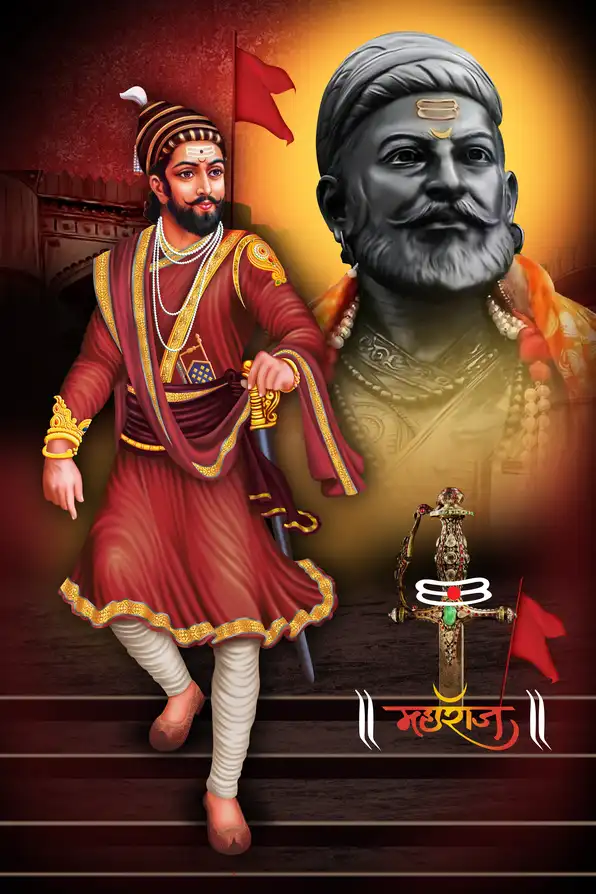 SV117 Chhatrapati Shivaji Maharaj Plain, Glitter, Stone, Crystal High Gloss Decorative Tile by Global Art