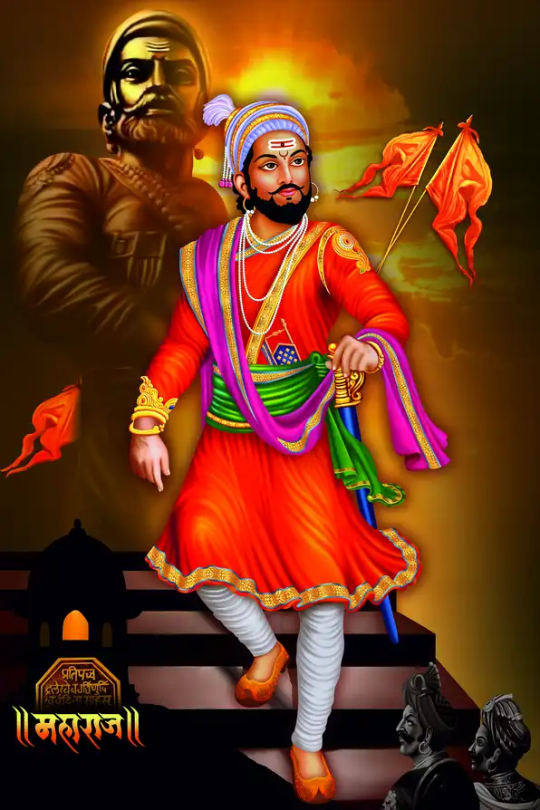 SV118 Chhatrapati Shivaji Maharaj Plain, Glitter, Stone, Crystal High Gloss Decorative Tile by Global Art