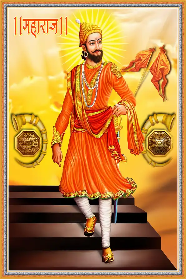 SV119 Chhatrapati Shivaji Maharaj Plain, Glitter, Stone, Crystal High Gloss Decorative Tile by Global Art