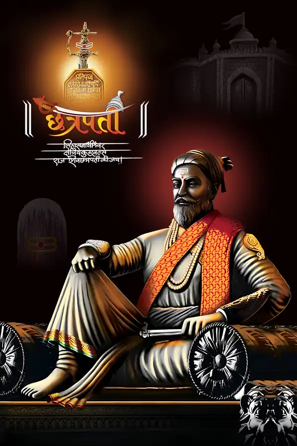 SV126 Chhatrapati Shivaji Maharaj Plain, Glitter, Stone, Crystal High Gloss Decorative Tile by Global Art