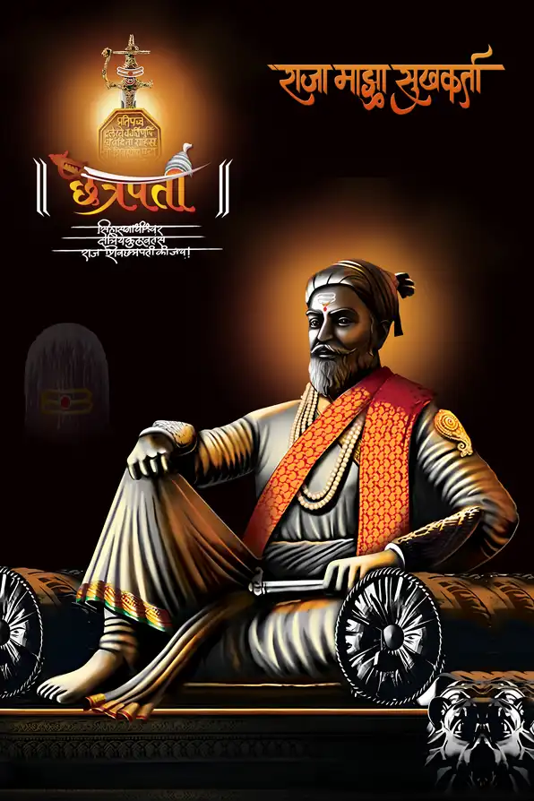 SV131 Chhatrapati Shivaji Maharaj Plain, Glitter, Stone, Crystal High Gloss Decorative Tile by Global Art