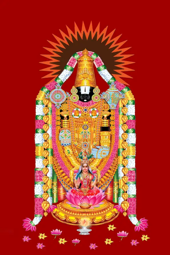 TR102 Tirupati Balaji Plain, Glitter, Stone, Crystal High Gloss Decorative Tile by Global Art