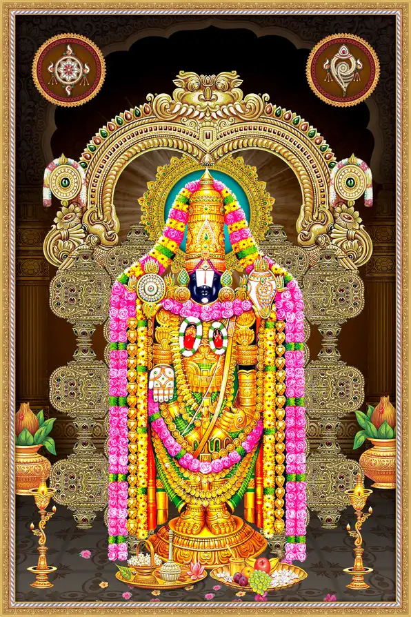 TR104 Tirupati Balaji Plain, Glitter, Stone, Crystal High Gloss Decorative Tile by Global Art