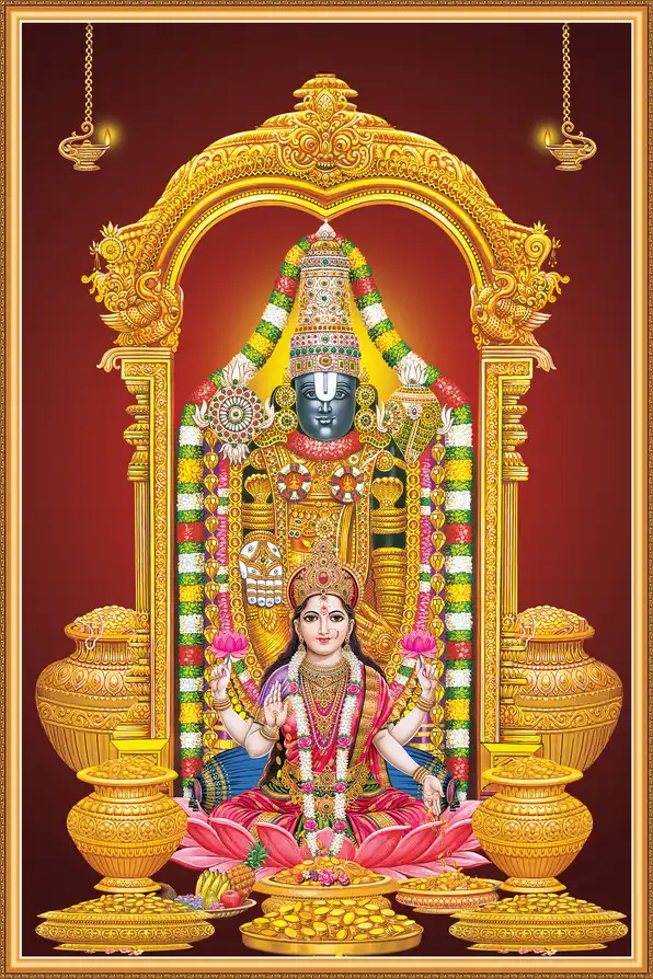 TR106 Tirupati Balaji Plain, Glitter, Stone, Crystal High Gloss Decorative Tile by Global Art