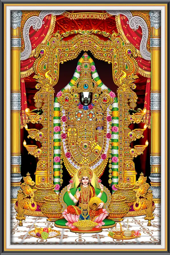 TR103 Tirupati Balaji Plain, Glitter, Stone, Crystal High Gloss Decorative Tile by Global Art