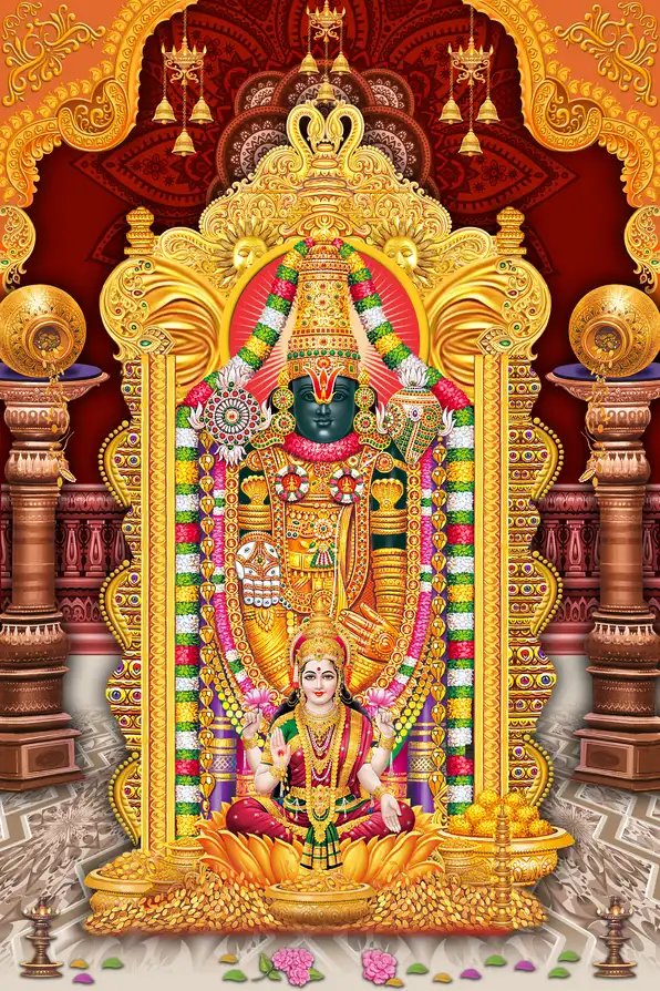 TR108 Tirupati Balaji Plain, Glitter, Stone, Crystal High Gloss Decorative Tile by Global Art