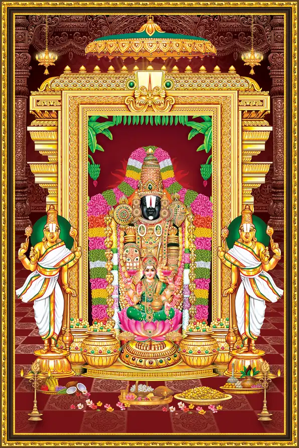 TR111 Tirupati Balaji Plain, Glitter, Stone, Crystal High Gloss Decorative Tile by Global Art