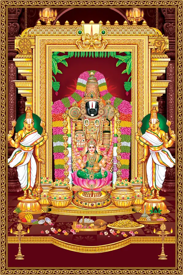 TR112 Tirupati Balaji Plain, Glitter, Stone, Crystal High Gloss Decorative Tile by Global Art