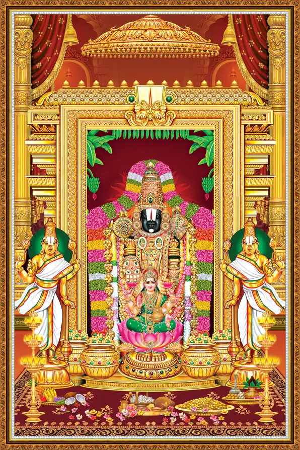 TR113 Tirupati Balaji Plain, Glitter, Stone, Crystal High Gloss Decorative Tile by Global Art