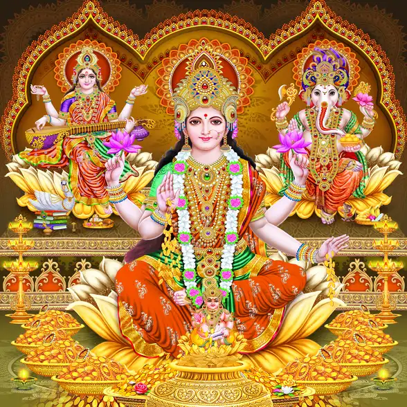 0517 Diwali Puja Plain, Glitter, Stone, Crystal High Gloss Decorative Tile by Global Art