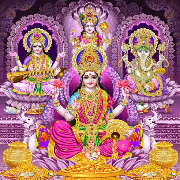 0521 Diwali Puja Plain, Glitter, Stone, Crystal High Gloss Decorative Tile by Global Art