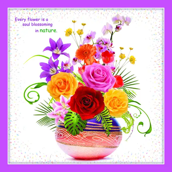 0569 Flower Plain, Glitter High Gloss Decorative Tile by Global Art