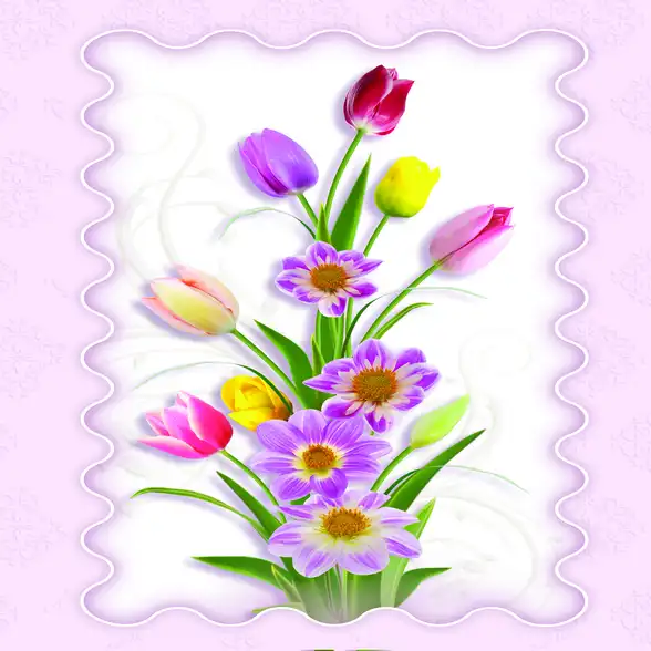 0590 Flower Plain, Glitter High Gloss Decorative Tile by Global Art