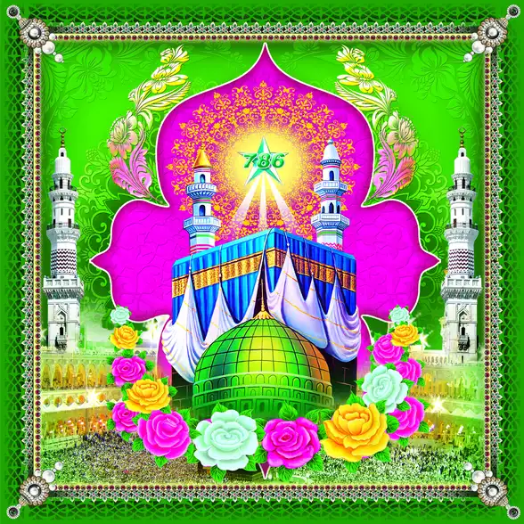 0722 Islamic Collection Plain, Glitter, Stone, Crystal High Gloss Decorative Tile by Global Art
