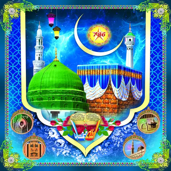 0724 Islamic Collection Plain, Glitter, Stone, Crystal High Gloss Decorative Tile by Global Art