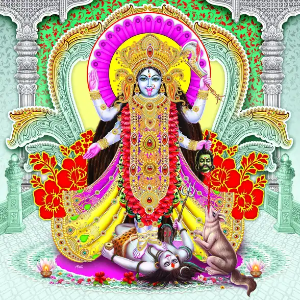 0837 Mahakali Plain, Glitter, Stone, Crystal High Gloss Decorative Tile by Global Art