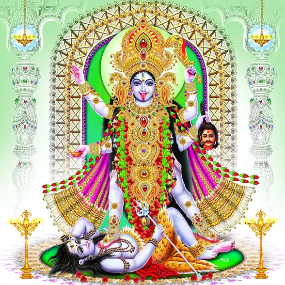 0838 Mahakali Plain, Glitter, Stone, Crystal High Gloss Decorative Tile by Global Art