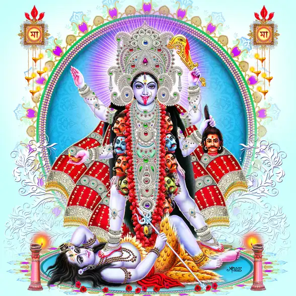 0839 Mahakali Plain, Glitter, Stone, Crystal High Gloss Decorative Tile by Global Art