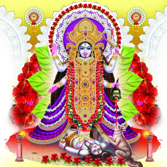 0842 Mahakali Plain, Glitter, Stone, Crystal High Gloss Decorative Tile by Global Art