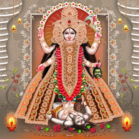 0844 Mahakali Plain, Glitter, Stone, Crystal High Gloss Decorative Tile by Global Art