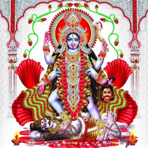 0848 Mahakali Plain, Glitter, Stone, Crystal High Gloss Decorative Tile by Global Art