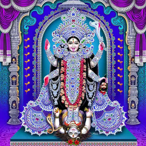 0849 Mahakali Plain, Glitter, Stone, Crystal High Gloss Decorative Tile by Global Art