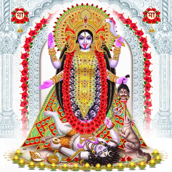 0854 Mahakali Plain, Glitter, Stone, Crystal High Gloss Decorative Tile by Global Art