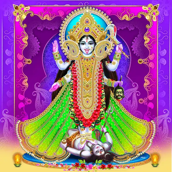 0864 Mahakali Plain, Glitter, Stone, Crystal High Gloss Decorative Tile by Global Art