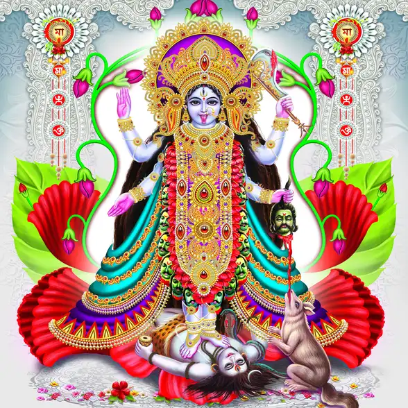 0872 Mahakali Plain, Glitter, Stone, Crystal High Gloss Decorative Tile by Global Art