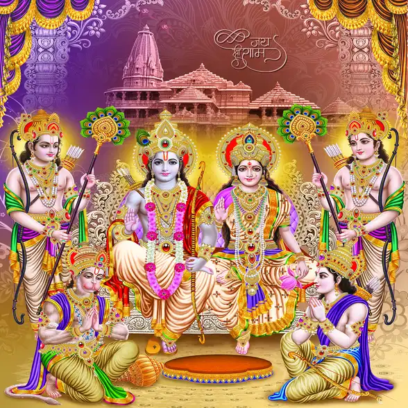0973 Lord Ram Plain, Glitter, Crystal, Stone High Gloss Decorative Tile by Global Art