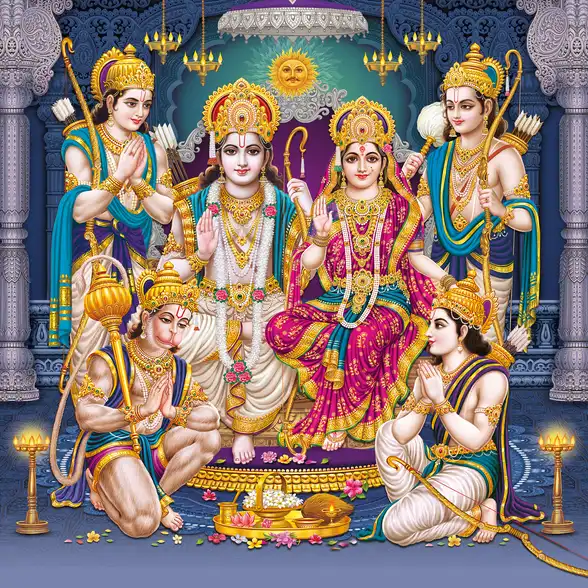 0978 Lord Ram Plain, Glitter, Crystal, Stone High Gloss Decorative Tile by Global Art