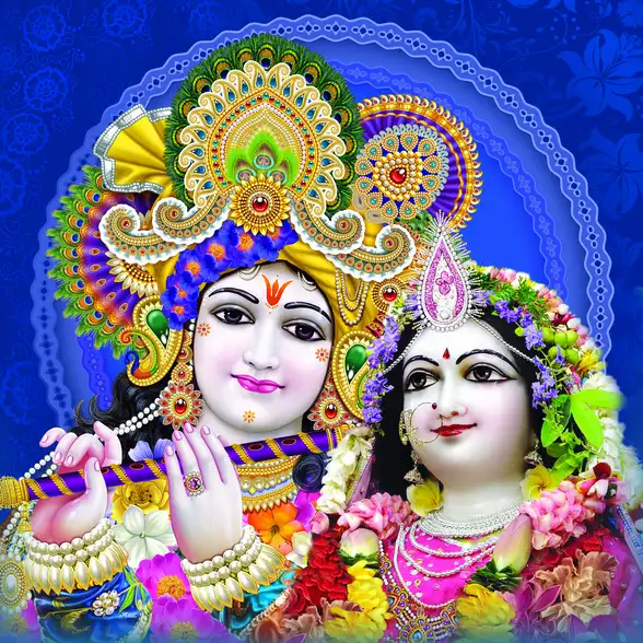 0210 Radha Krishna Plain, Glitter, Stone, Crystal High Gloss Decorative Tile by Global Art