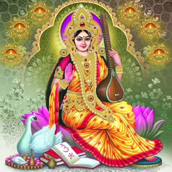 0985 Saraswati Plain, Glitter, Stone, Crystal High Gloss Decorative Tile by Global Art