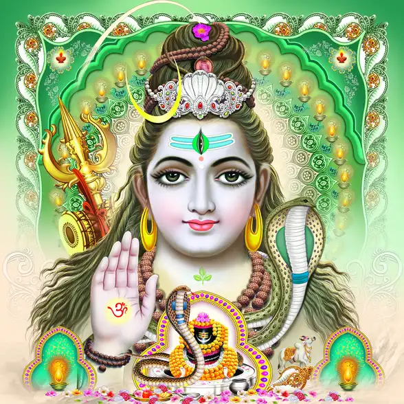 0285 Lord Shiv Plain, Glitter, Stone, Crystal High Gloss Decorative Tile by Global Art