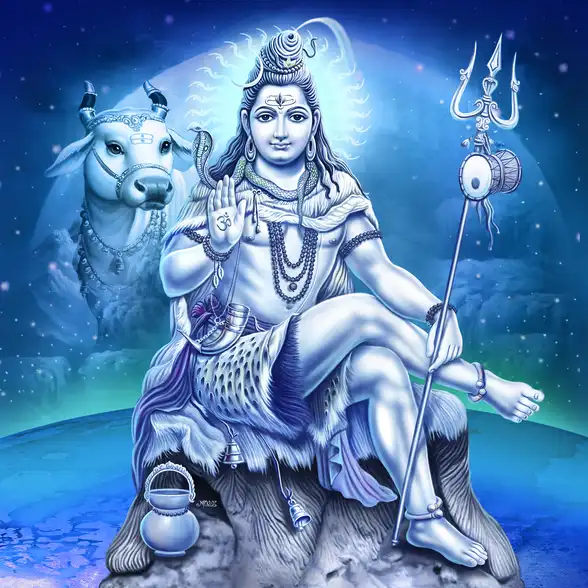 0287 Lord Shiv Plain, Glitter, Stone, Crystal High Gloss Decorative Tile by Global Art