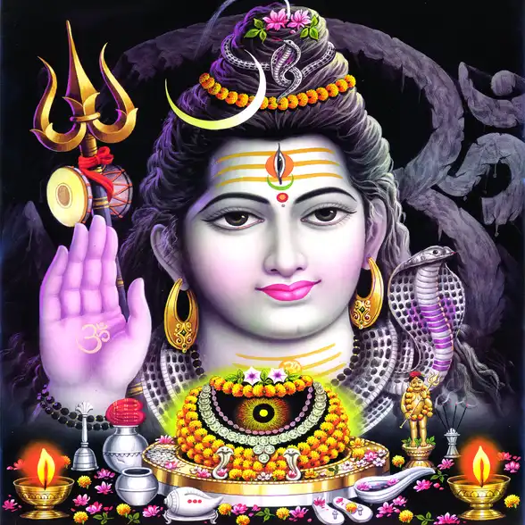 0309 Lord Shiv Plain, Glitter, Stone, Crystal High Gloss Decorative Tile by Global Art