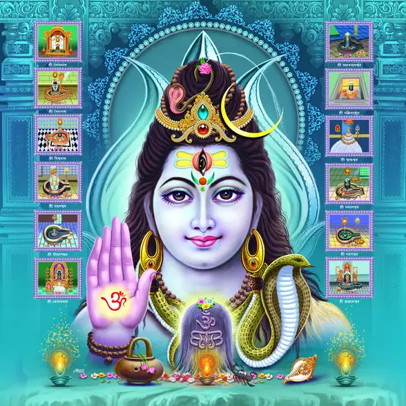 0324 Lord Shiv Plain, Glitter, Stone, Crystal High Gloss Decorative Tile by Global Art