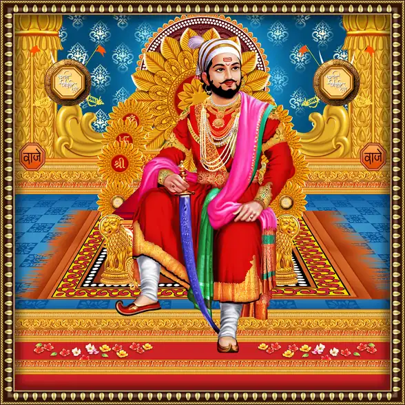 1884 Chhatrapati Shivaji Maharaj Plain, Glitter, Stone, Crystal High Gloss Decorative Tile by Global Art