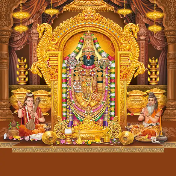 1876 Tirupati Balaji Plain, Glitter, Stone, Crystal High Gloss Decorative Tile by Global Art