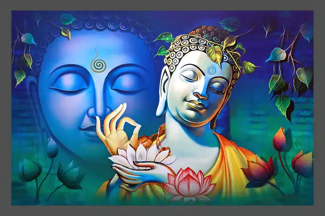 BD016 Bhagwan Budh Plain, Glitter, Stone, Crystal High Gloss Decorative Tile by Global Art